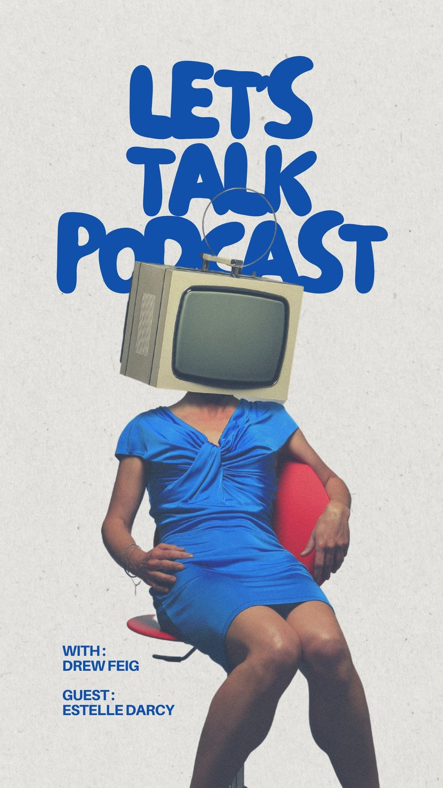 Blue and Beige Typography Clean News Podcast Your Story