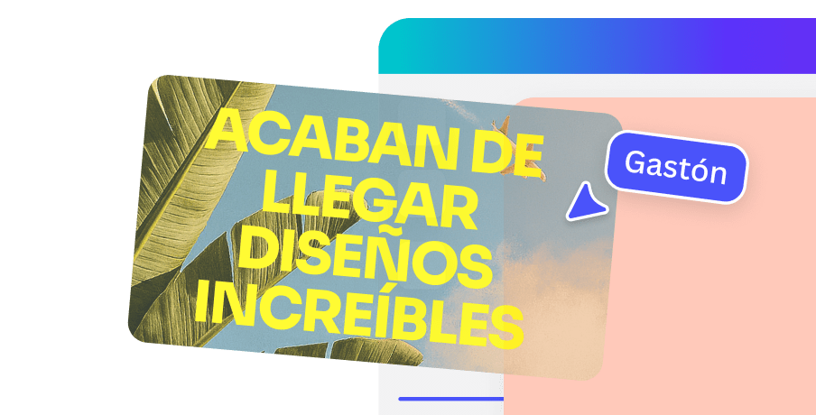 Image card showing a tropical background with yellow text ‘Stunning emails just landed’ and a cursor label reading Toni.