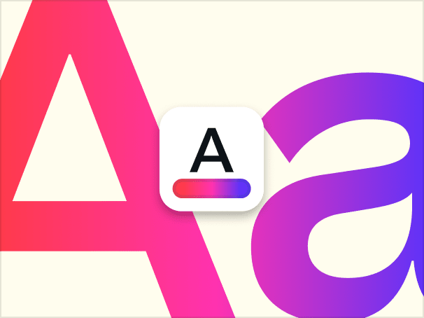 Graphic showing large stylised letters A and a with a font colour tool icon in the centre.
