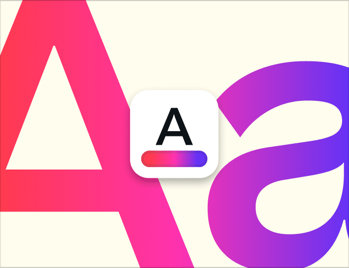 Graphic showing large stylised letters A and a with a font colour tool icon in the centre.
