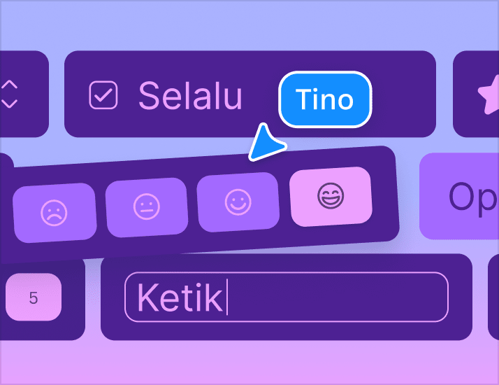 Interface showing a feedback form with emoji options and a text field, with an orange cursor label reading Ms. Perez.