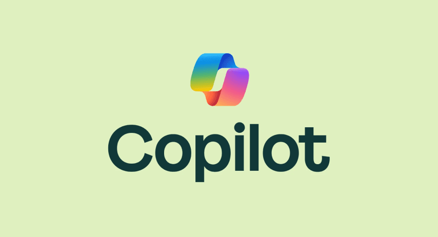 Microsoft Copilot logo on a light green background