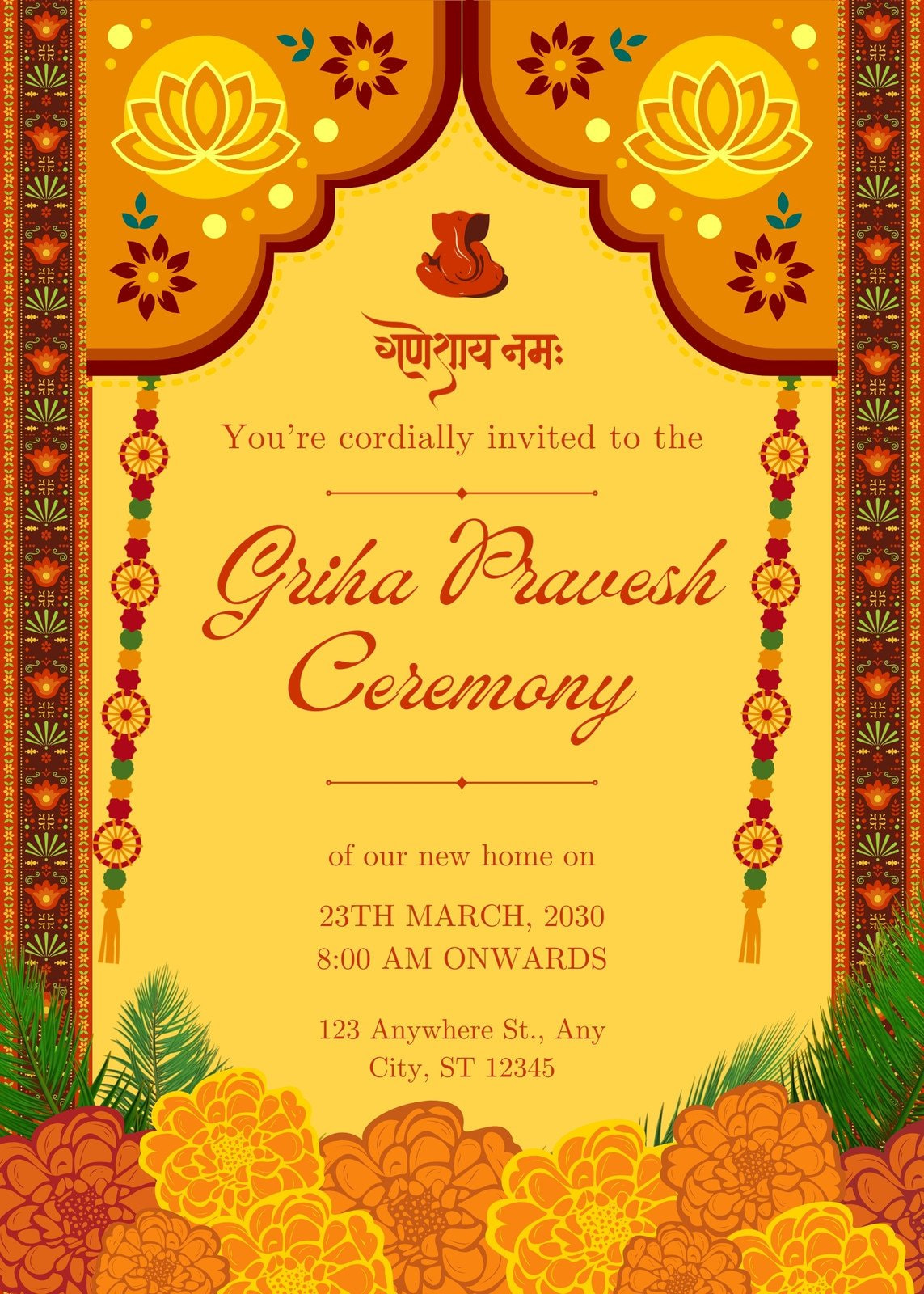 फ्री ऑनलाइन गृह प्रवेश कार्ड मेकर | Griha Pravesh Card - Canva