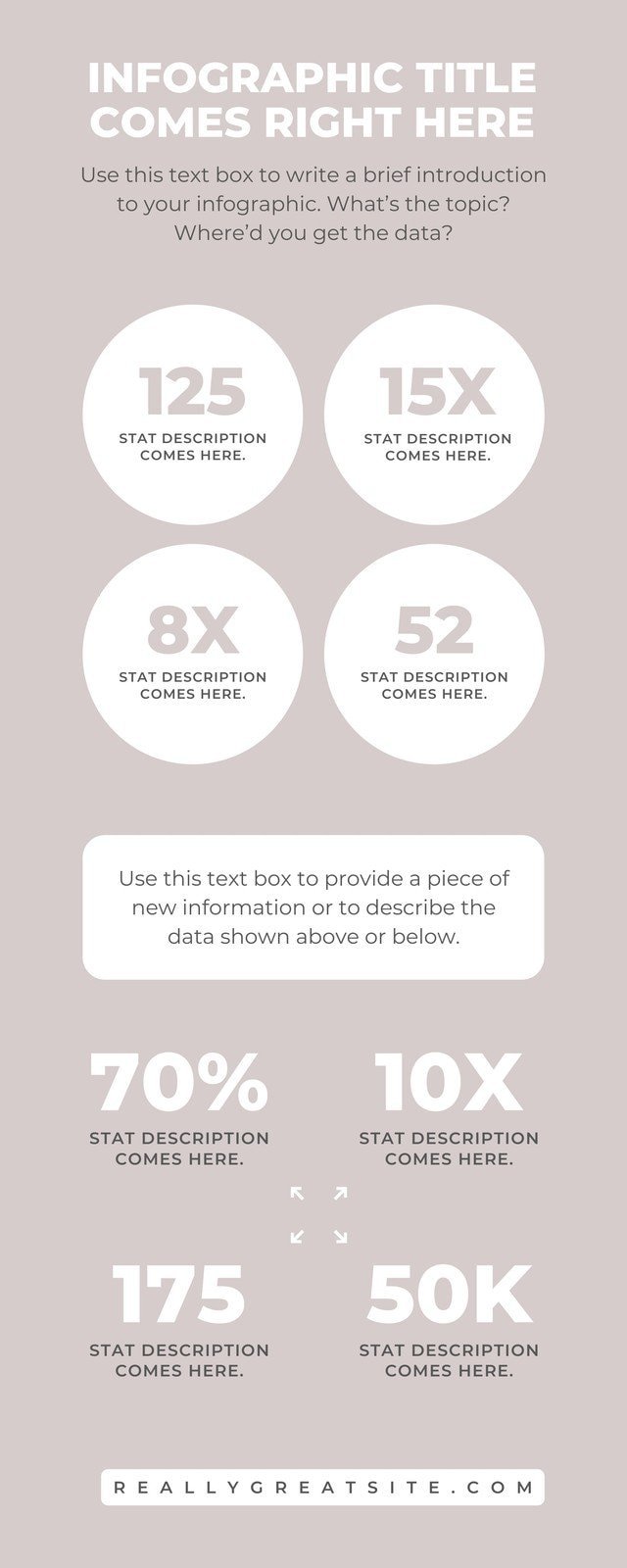 Infographic Template White Rounds Big Numbers Solid Light Pink Background Feminine Style