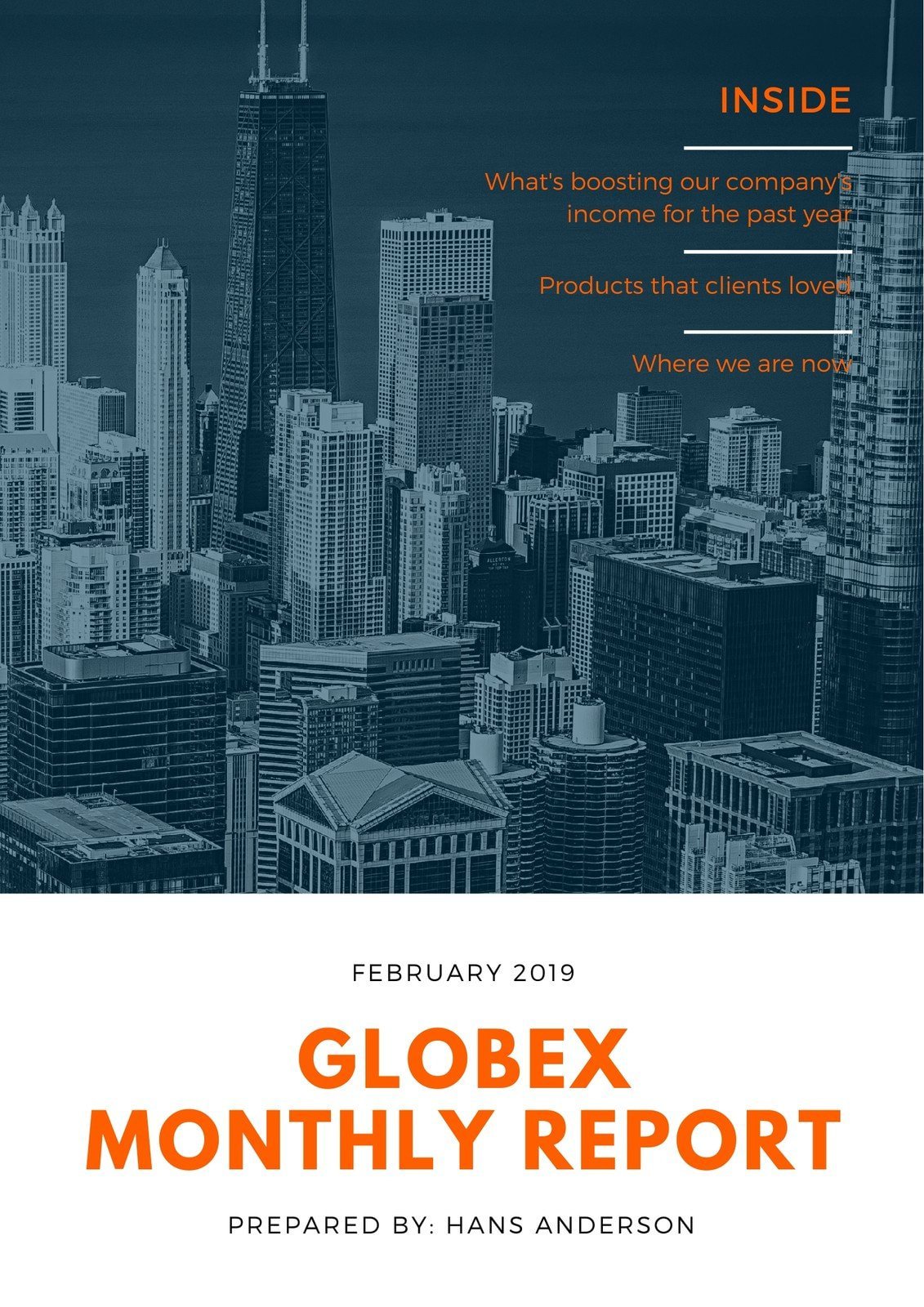 Blue Corporate Monthly Report