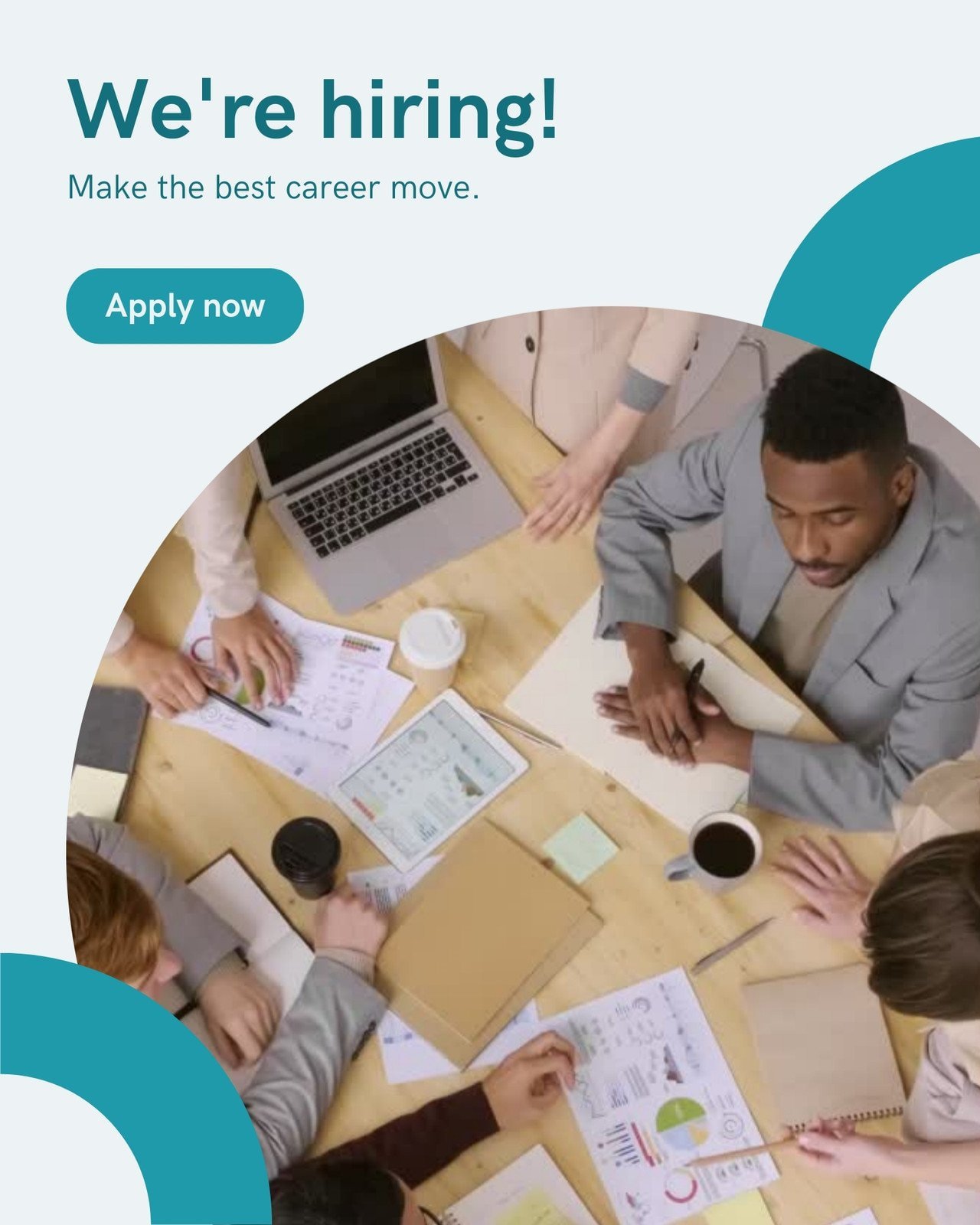 Blue and Yellow Photo Abstract Geometric Job Hiring Animated Linkedin Carousel Ad