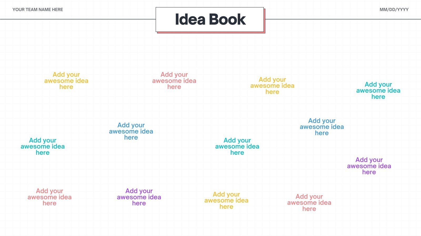 Colorful Foundational Idea Book Brainstorm Online Whiteboard