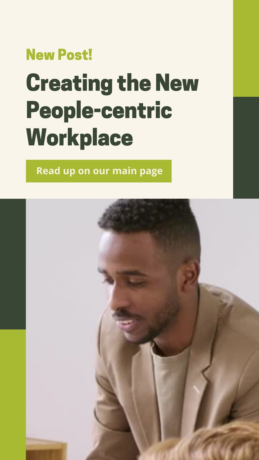 Green and Yellow Minimalist Color Blocks Articles New Post LinkedIn Story 