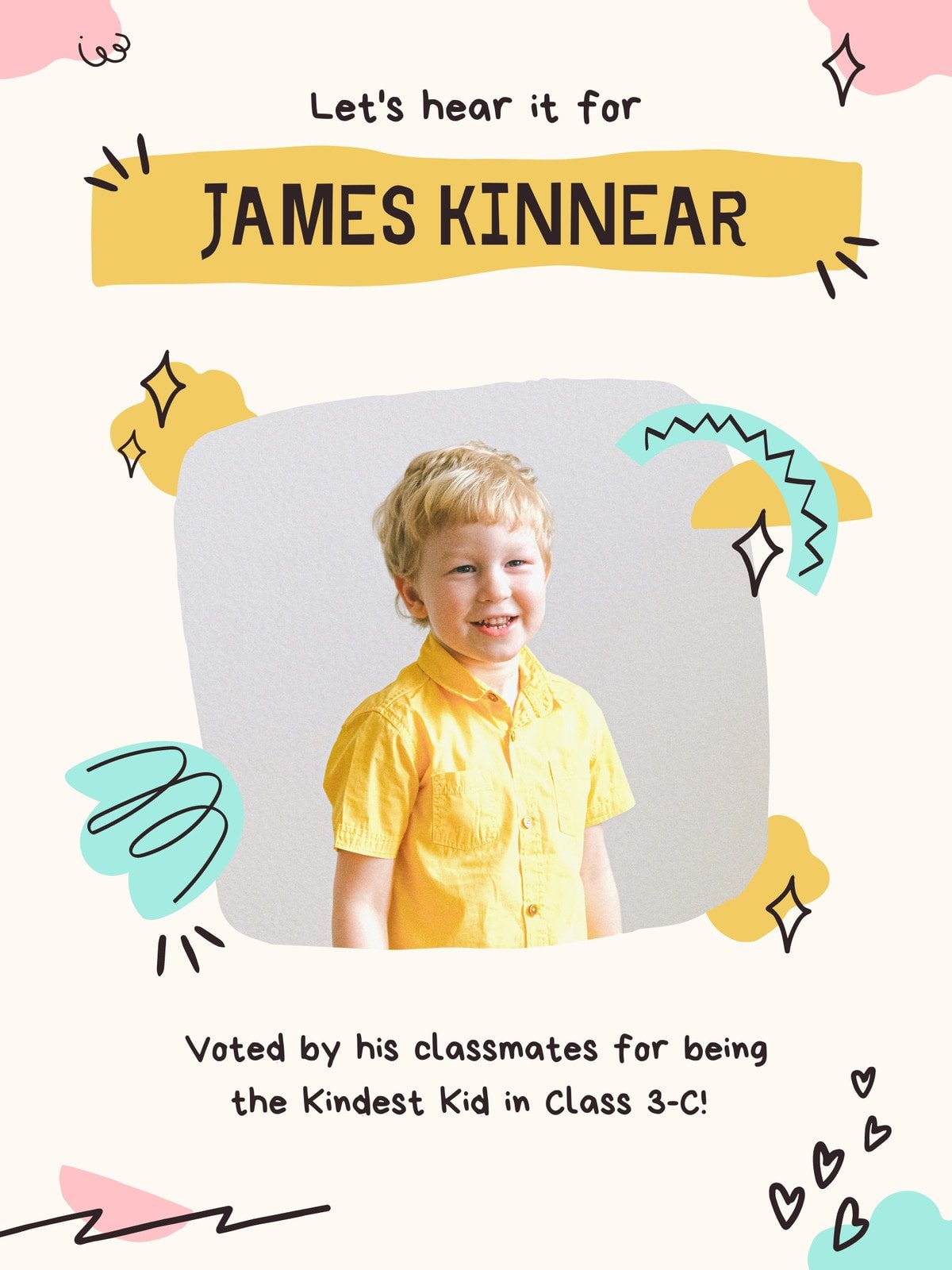 Handdrawn Student Feature Classroom Poster