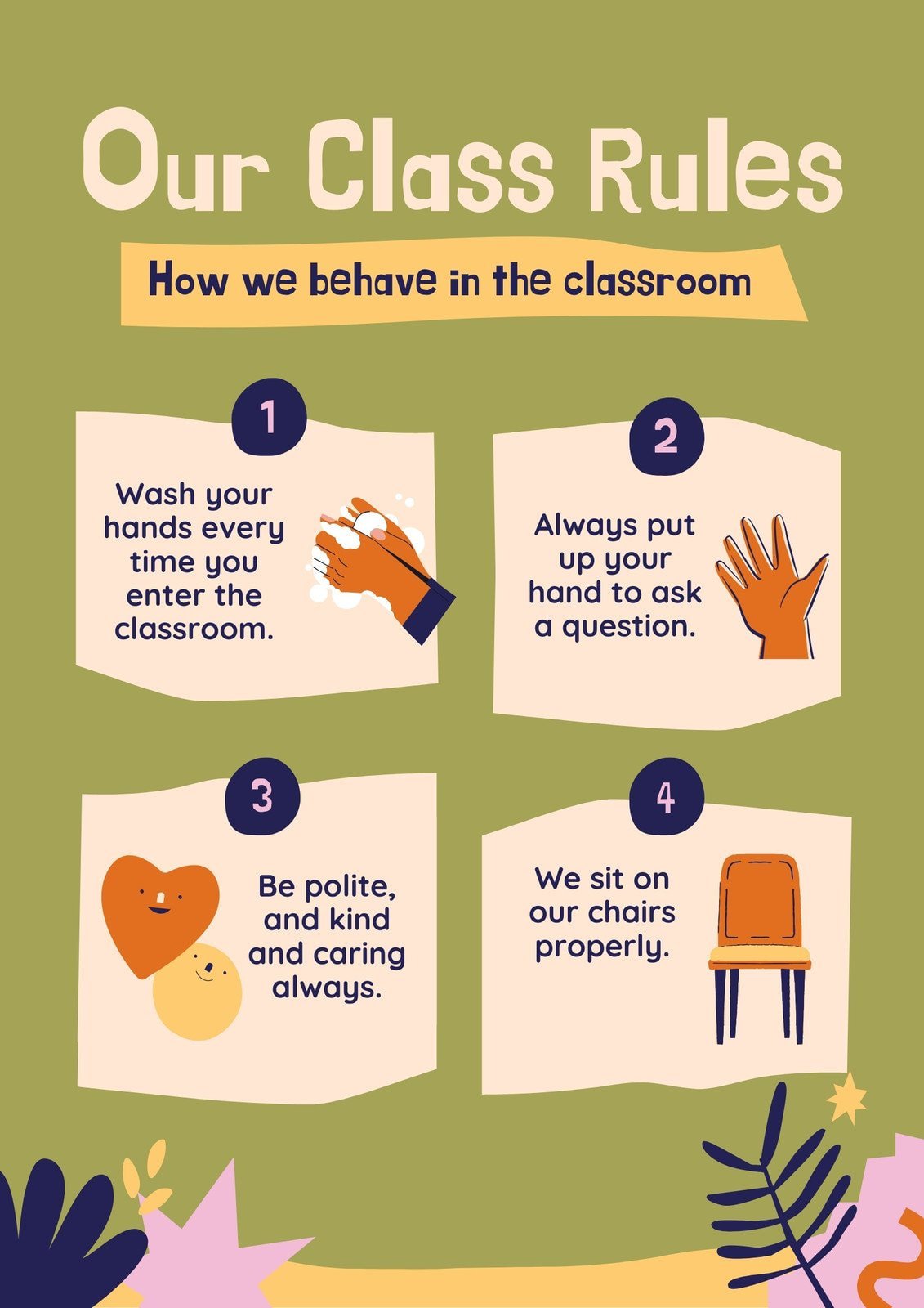 Playful Nature Classroom Rules Poster