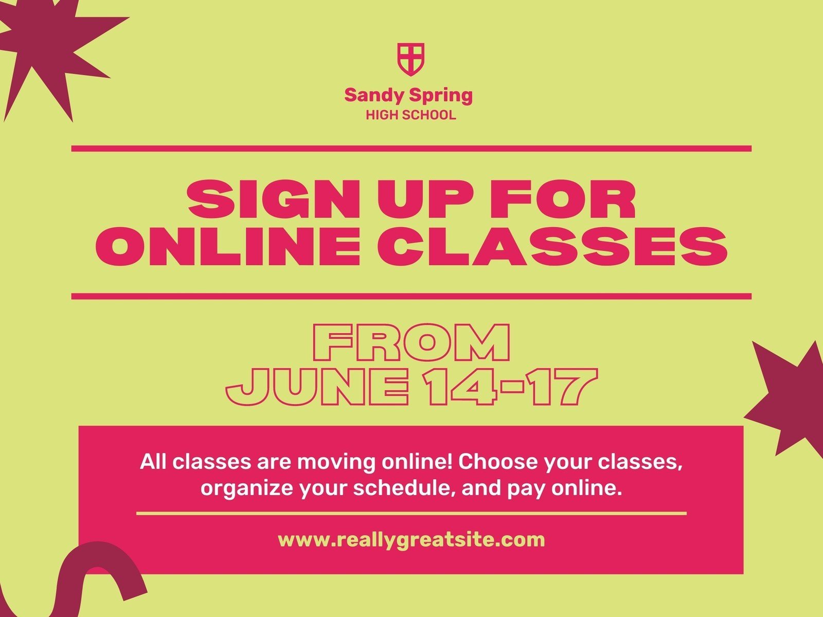 Yellow Green and Pink Vibrant and Dynamic Education Retractable Exhibition Banner