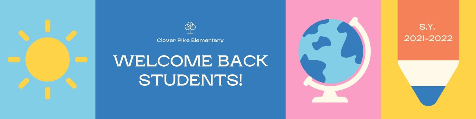 Colorful Illustration Colour Pop Welcome Messages and Announcement Elementary Back to School Banner