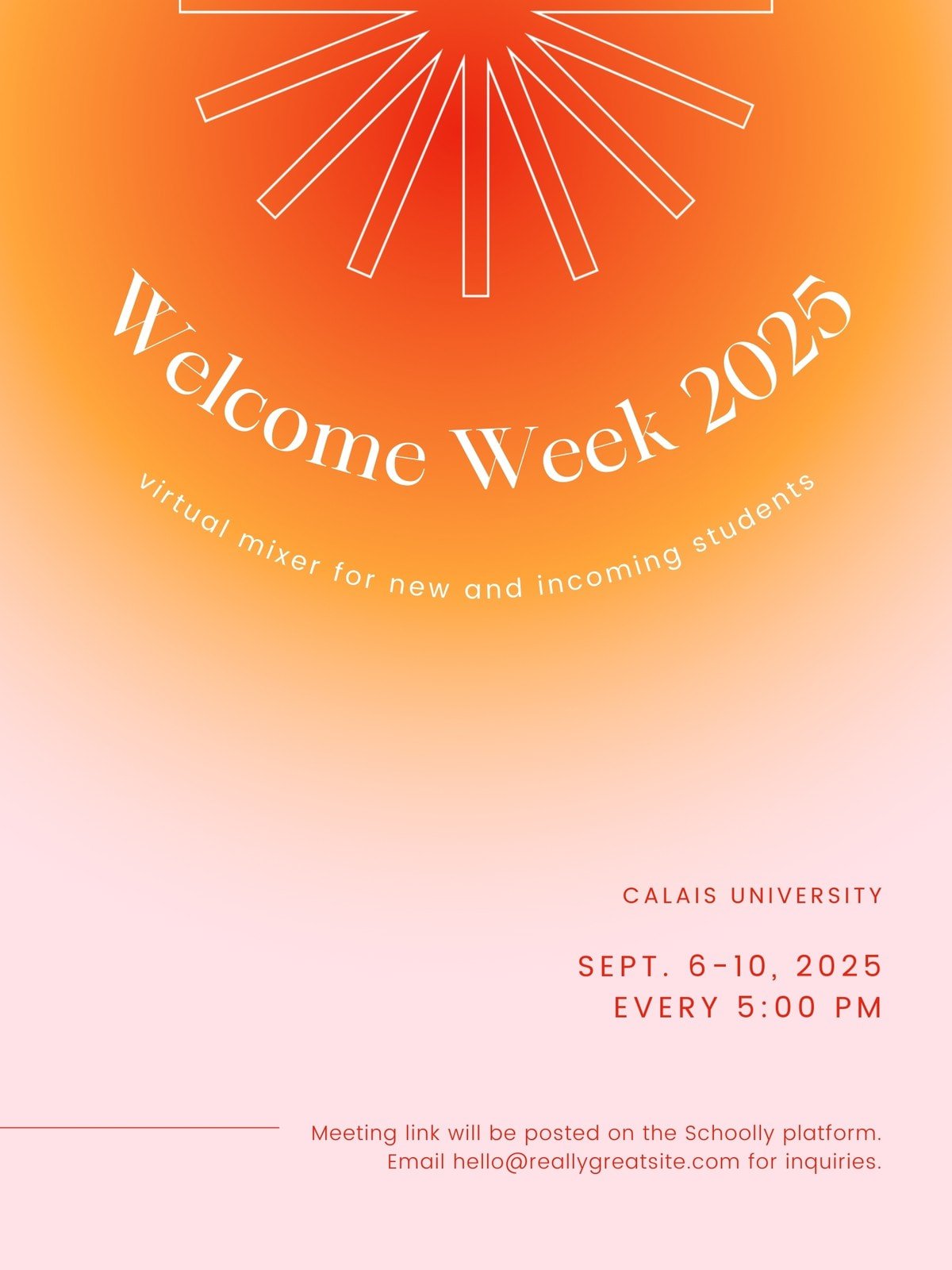 Pink Orange and Red Trendy Gradient Education and Science Event Poster