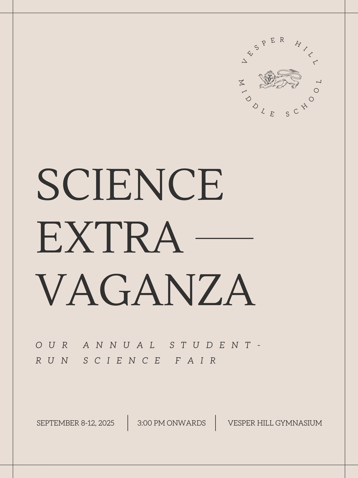 Brown Bordered Superminimalism Education and Science Event Poster