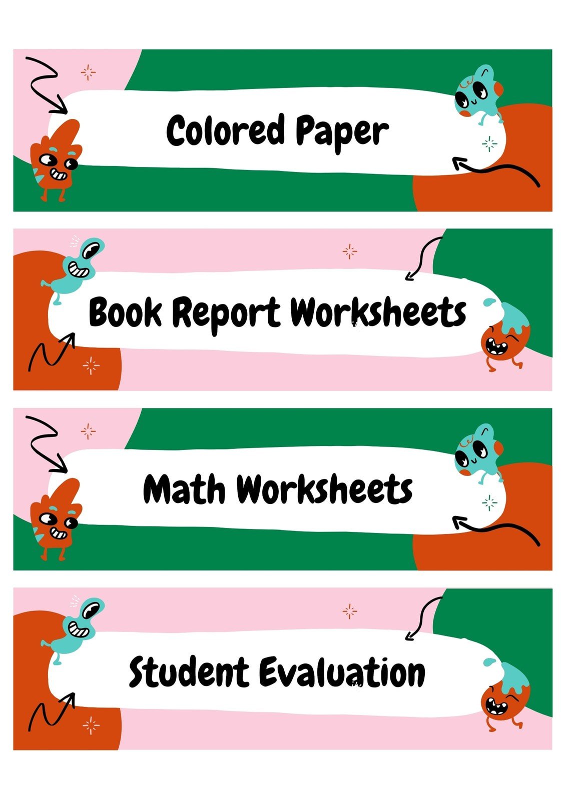 Playful Blobs Folder Label