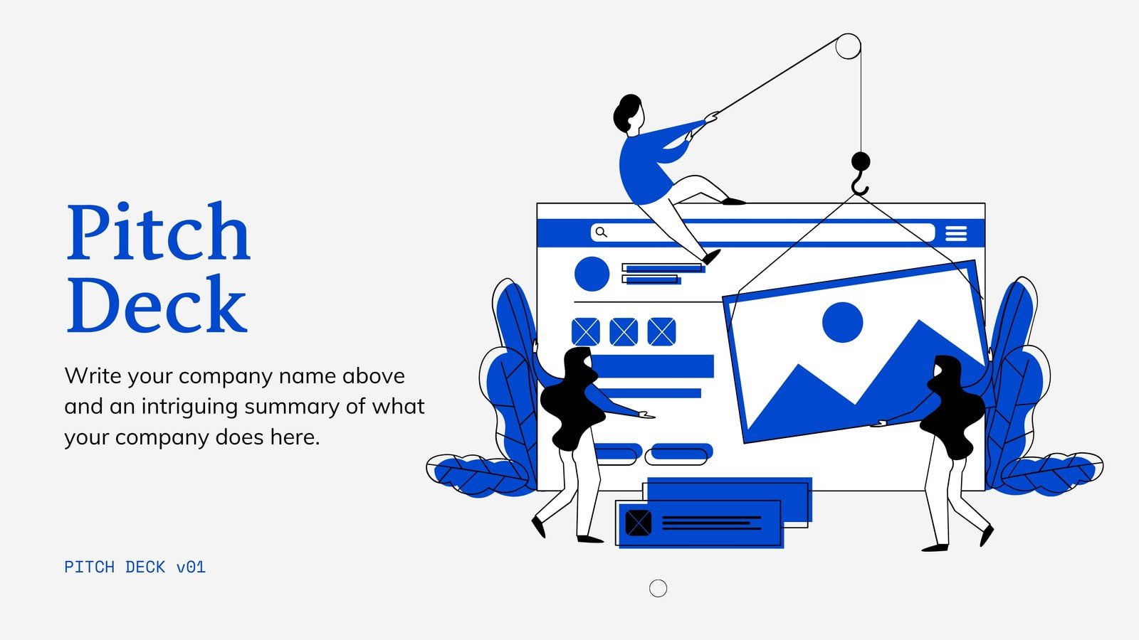 Blue and White Illustrated Finance Pitch Deck Presentation