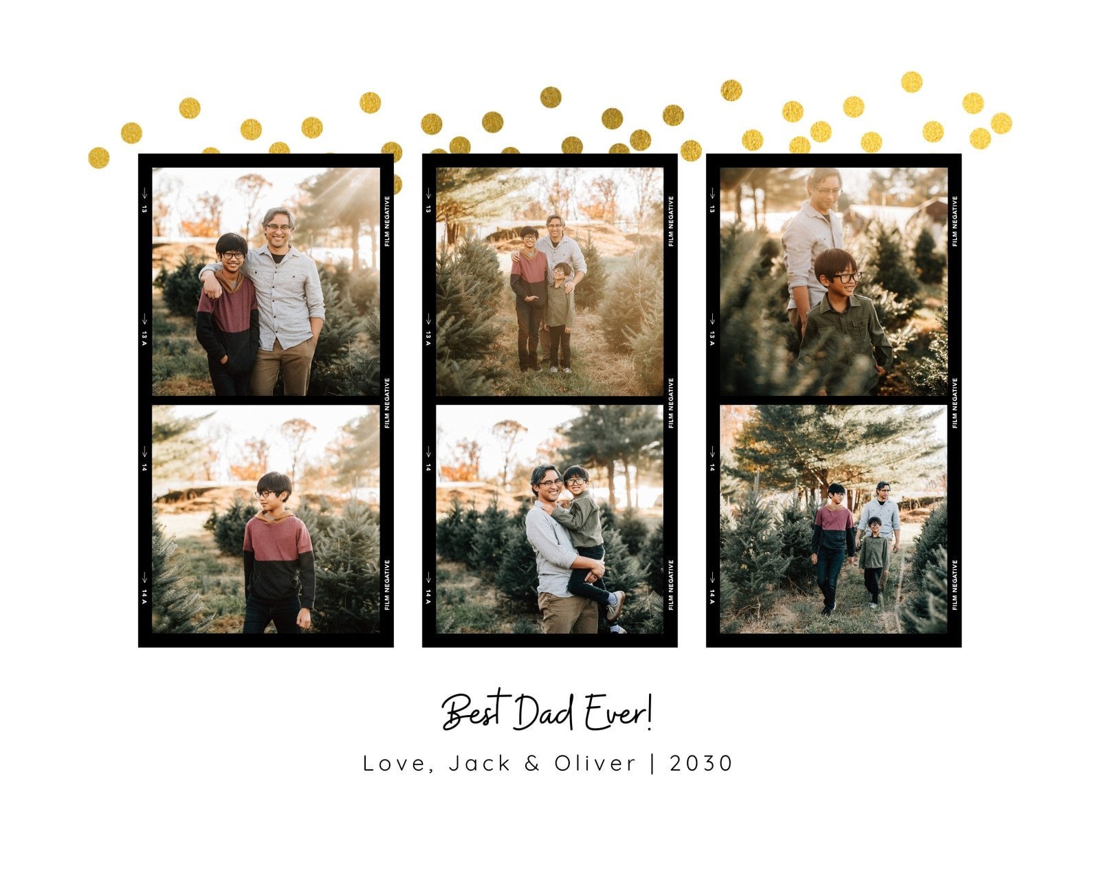 Gold and Black Best Dad Ever Photo Collage