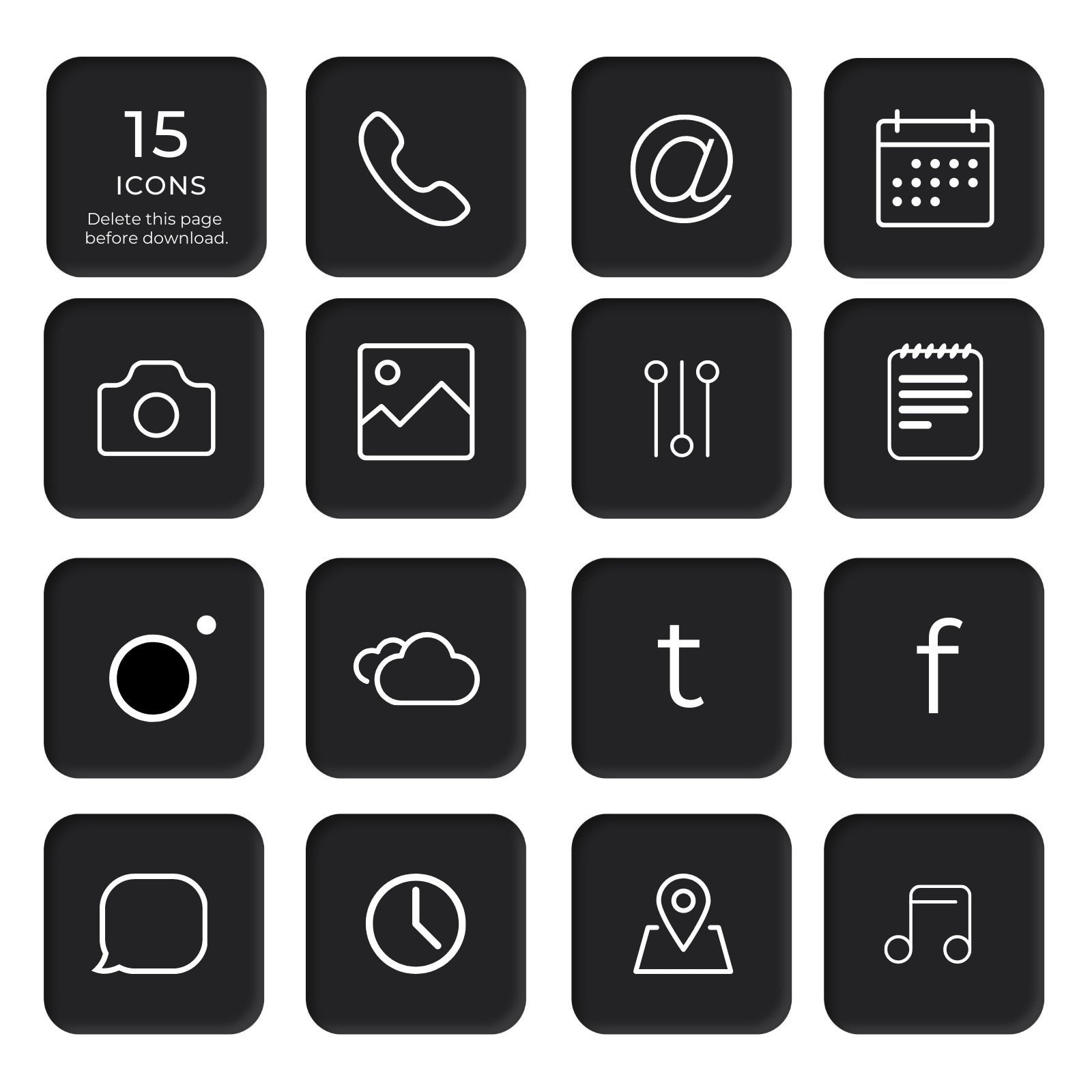 Black Minimalist Outline Icons Icon Set Black Minimalist Outline Icons Icon Set
