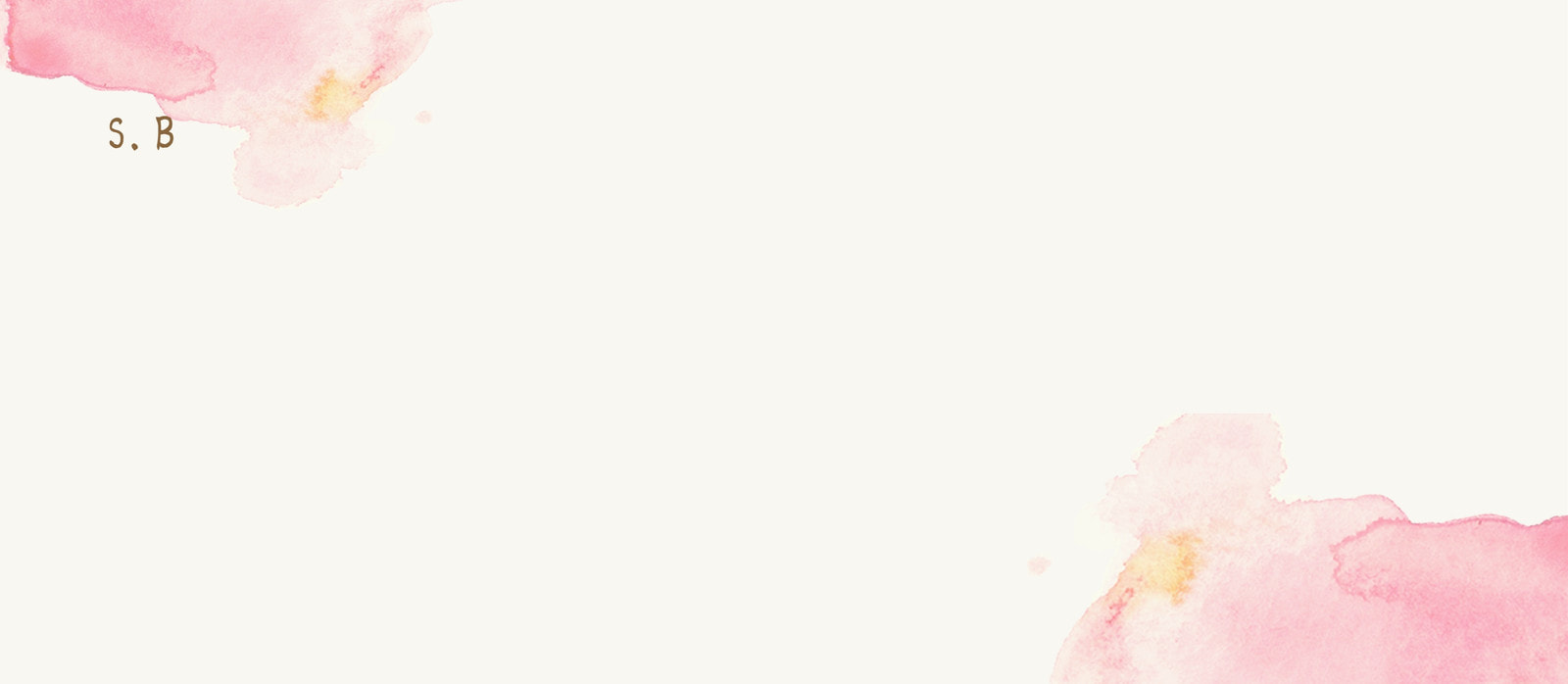 ピンクと茶色 水彩 染み モノグラム 個人 封筒 ピンクと茶色 水彩 染み モノグラム 個人 封筒