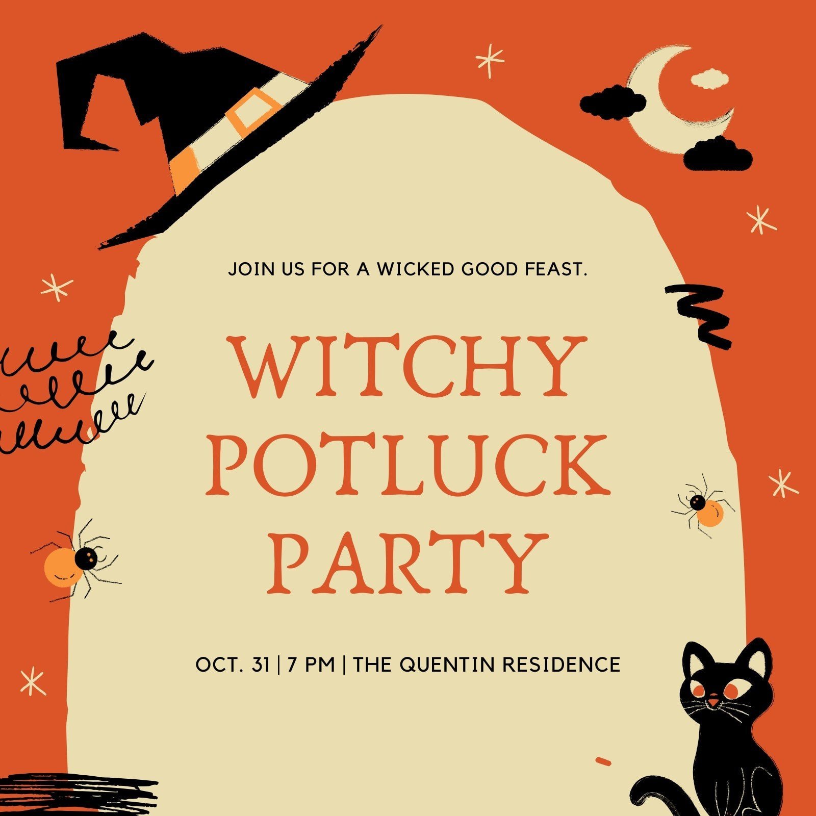 Design Your Own Halloween Party Invitations, image size:1600x1600