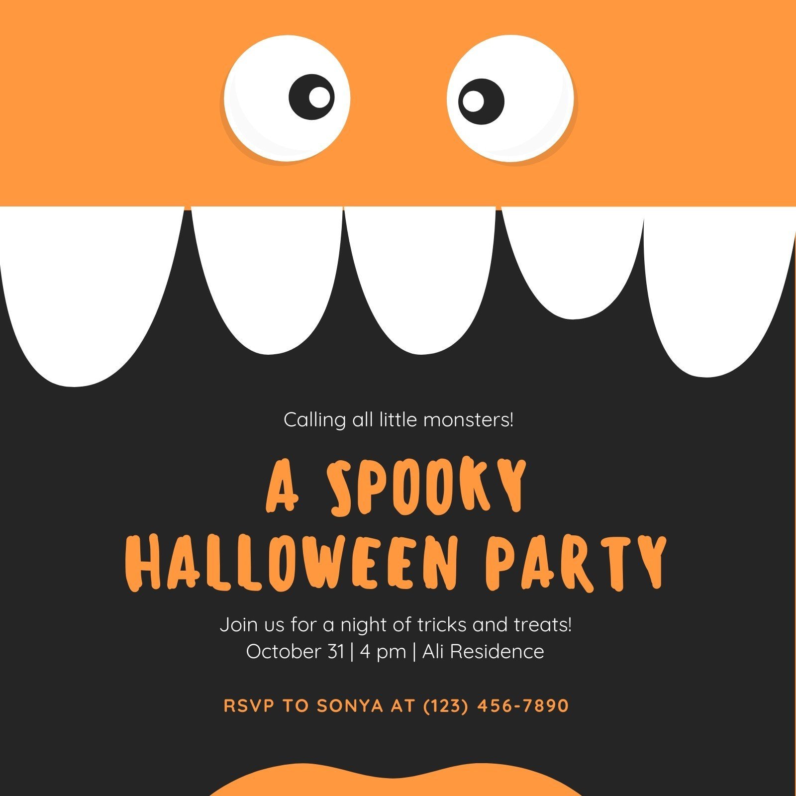Design Your Own Halloween Party Invitations, image size:1600x1600