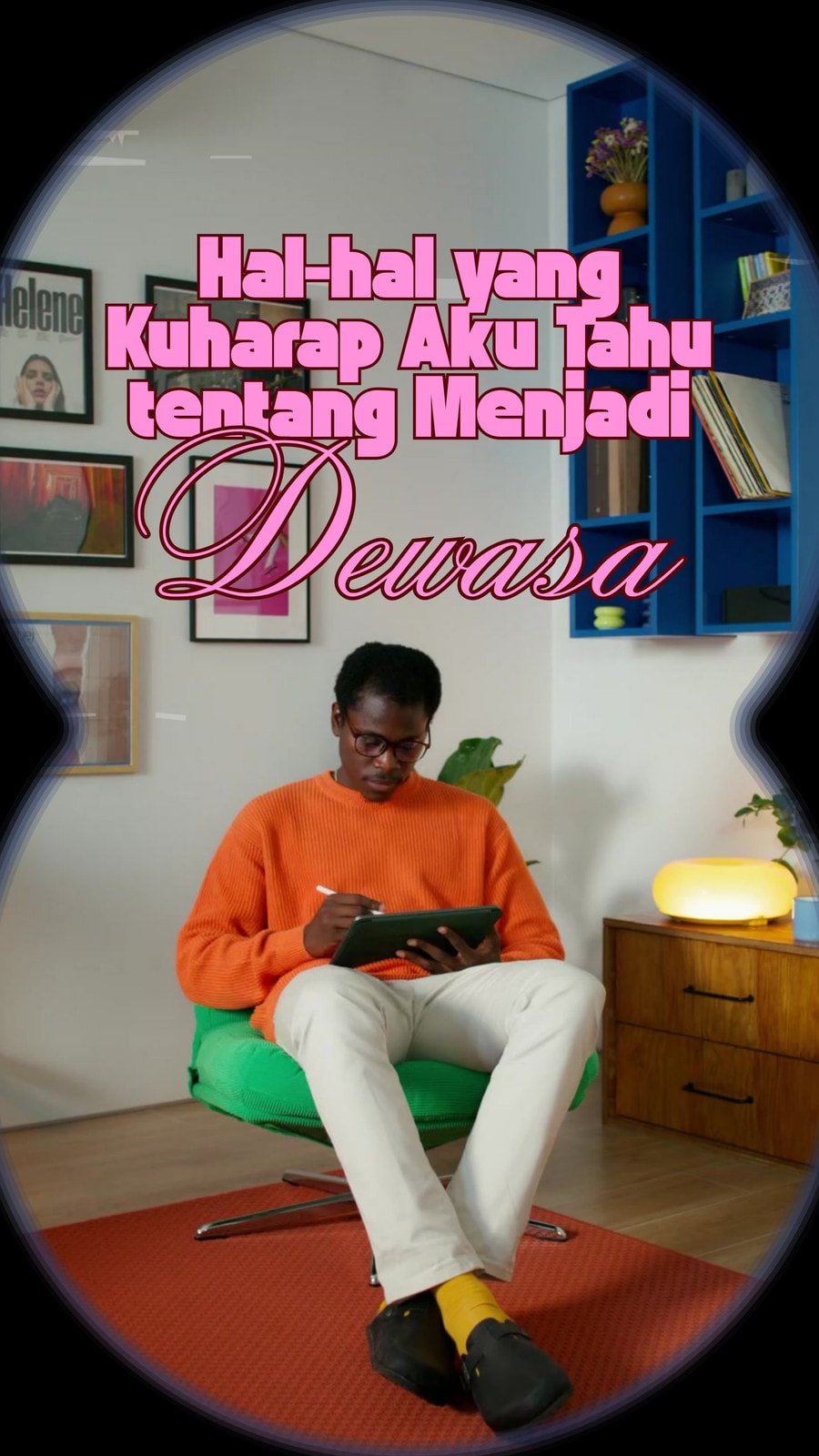 Video Seluler Dewasa Tipe Kinetik Oranye Cerah Merah Muda