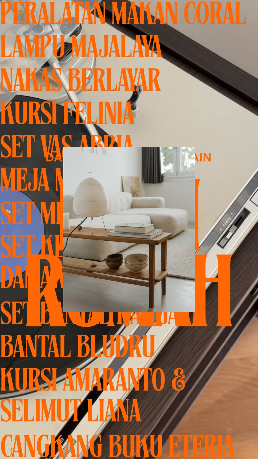 Reel Instagram Pajangan Produk Tipe Kinetik Oranye Cokelat Putih