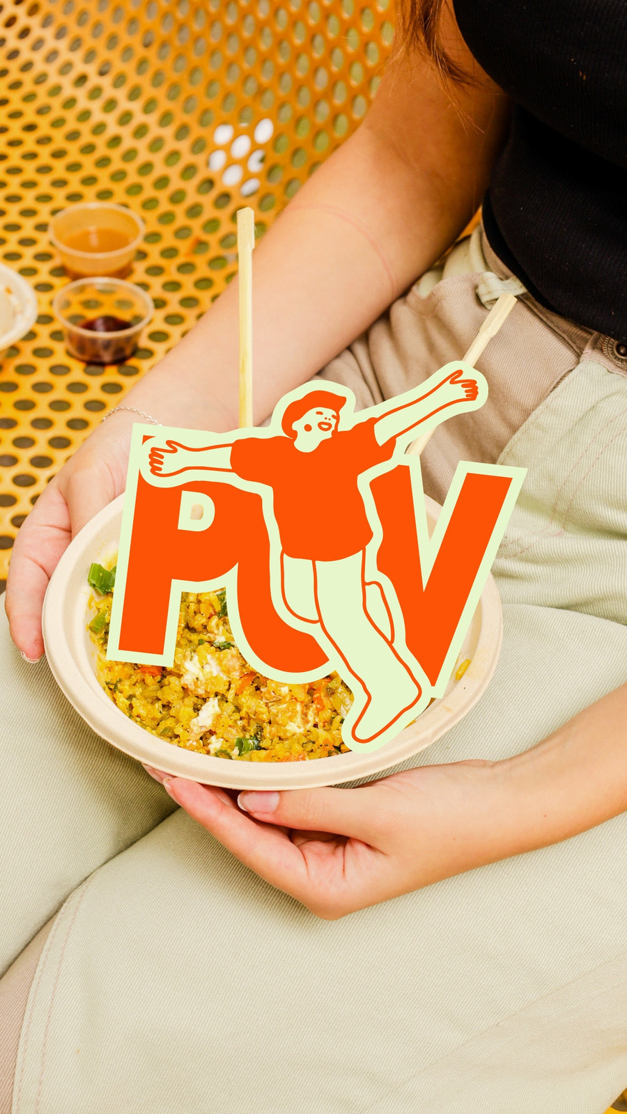 Video Seluler Ulasan Restoran Kolase Tinggi Hijau Mint Oranye