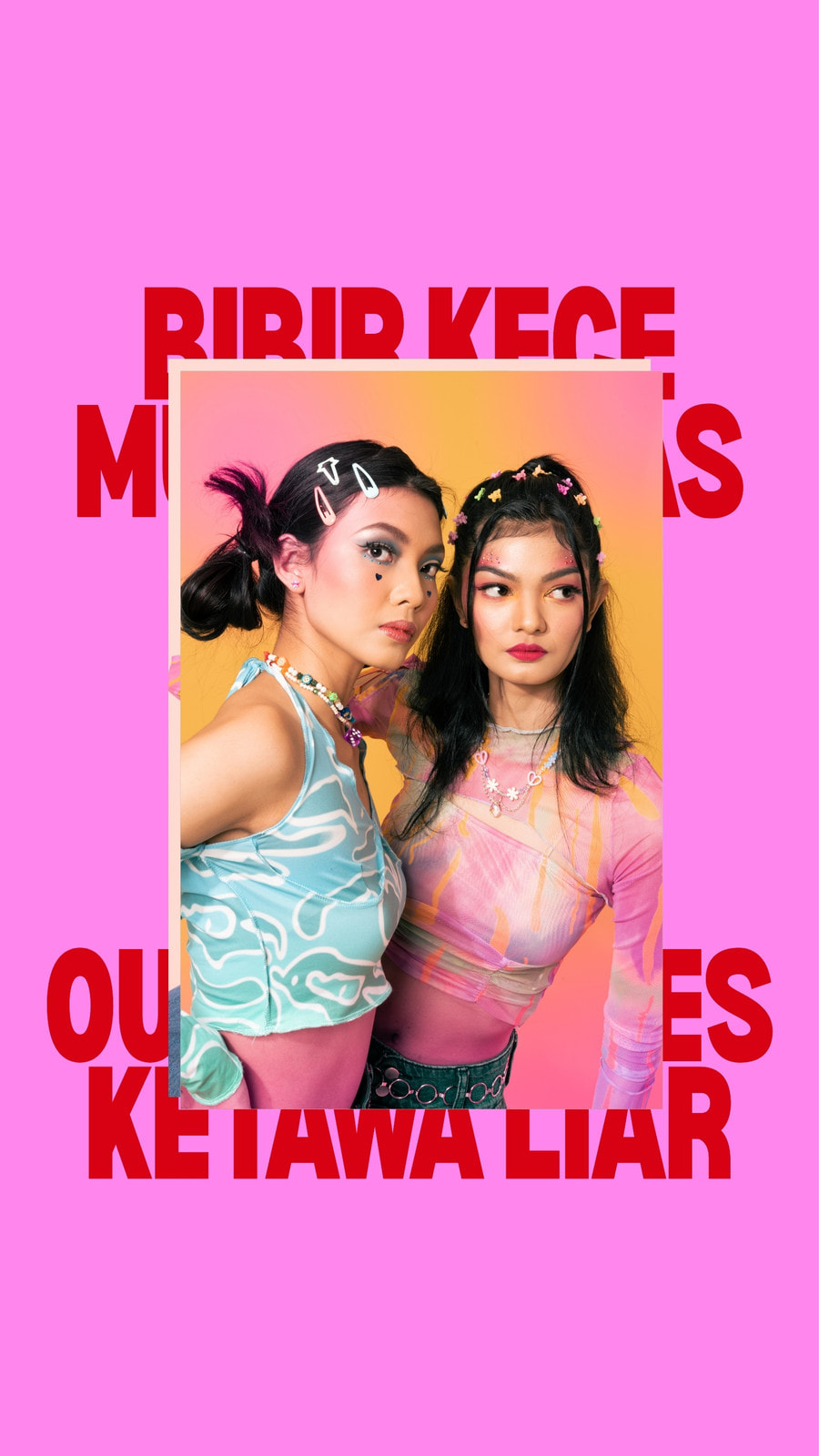 Video Seluler Malam Gadis Tipografi Bergerak Pink Neon Merah Oranye