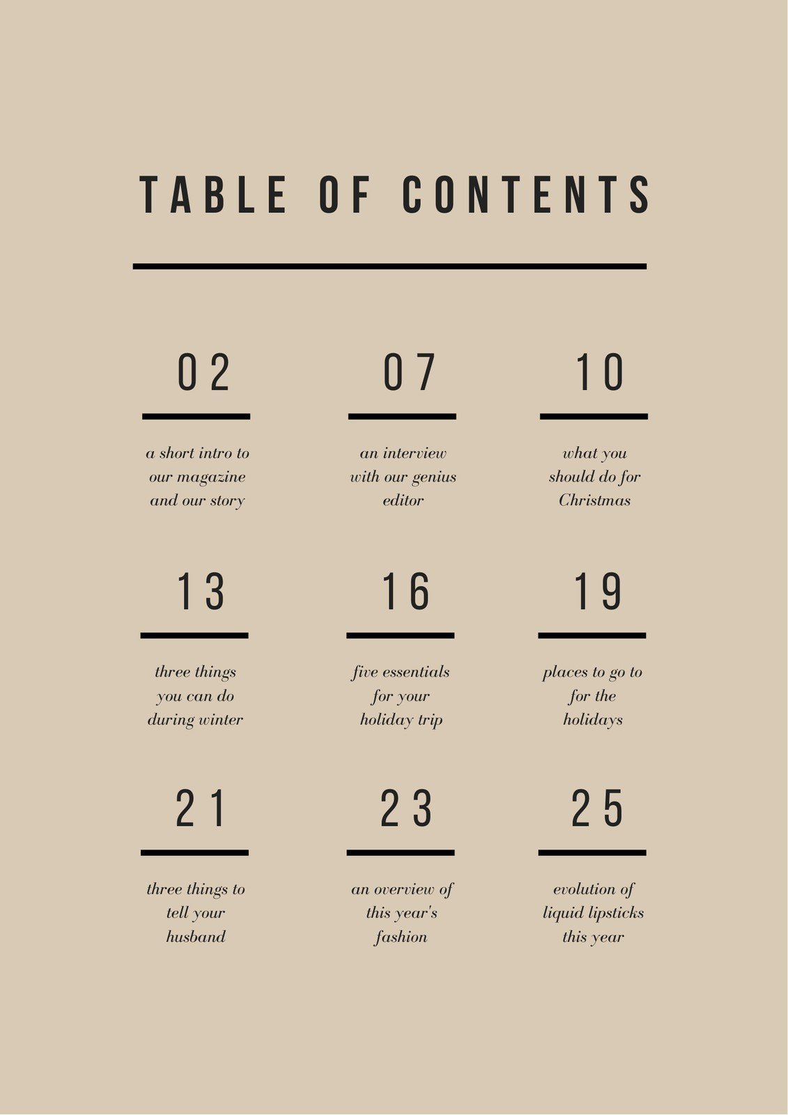 Free Online Table of Contents Maker: Design a Custom Table of Contents