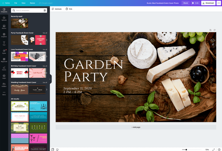 Facebookイベントのカバー作成が無料で簡単に Canva