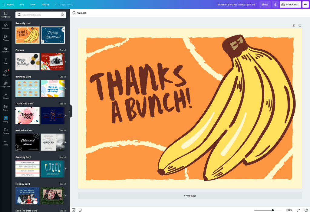 製作個人化的感謝卡 Canva