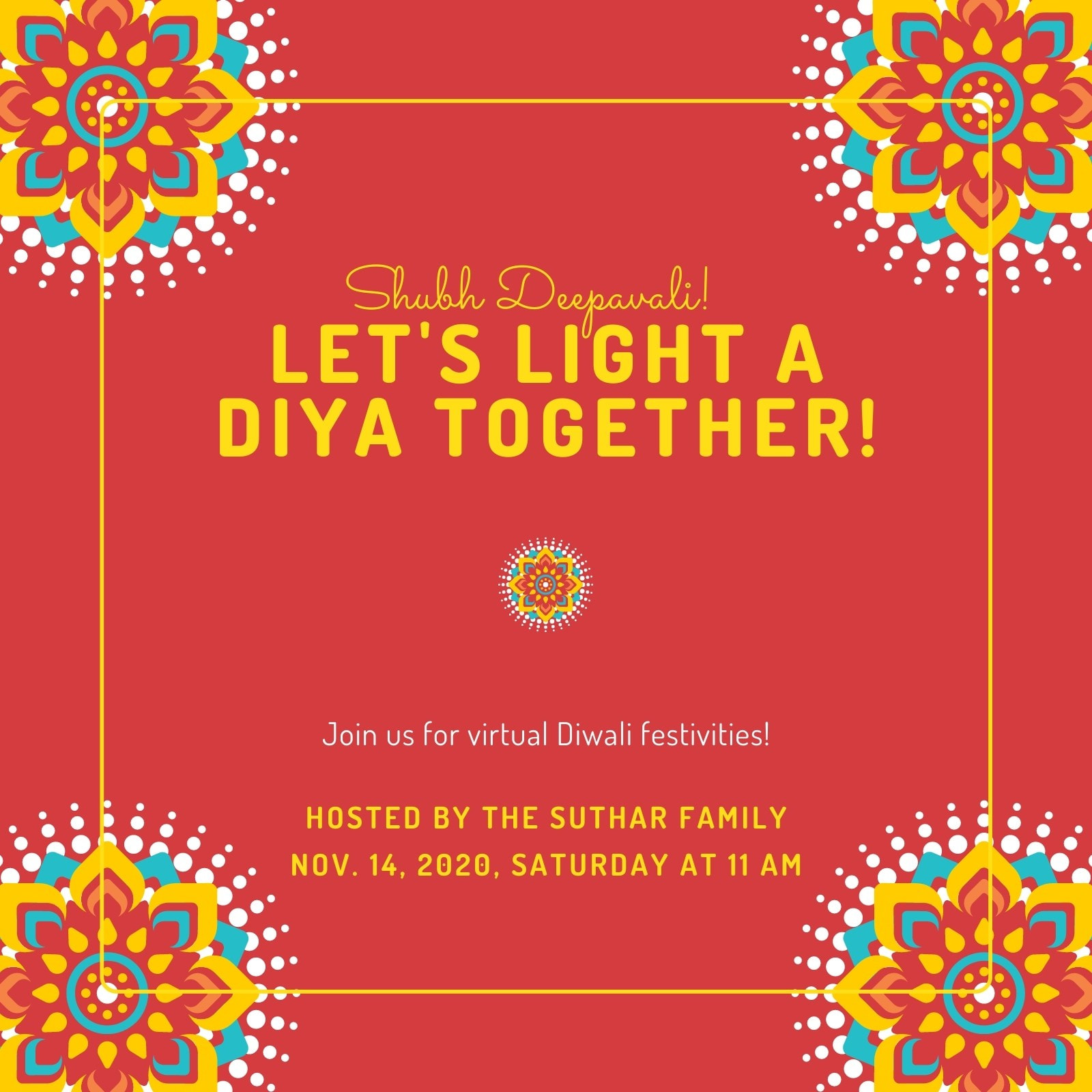 Design Custom Diwali Invitation Cards For Free Canva
