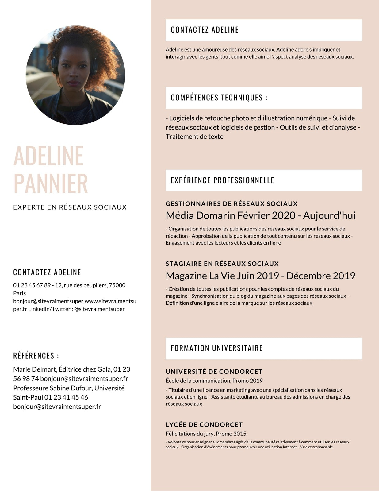 Cr ateur De CV Moderne Gratuit En Ligne Canva