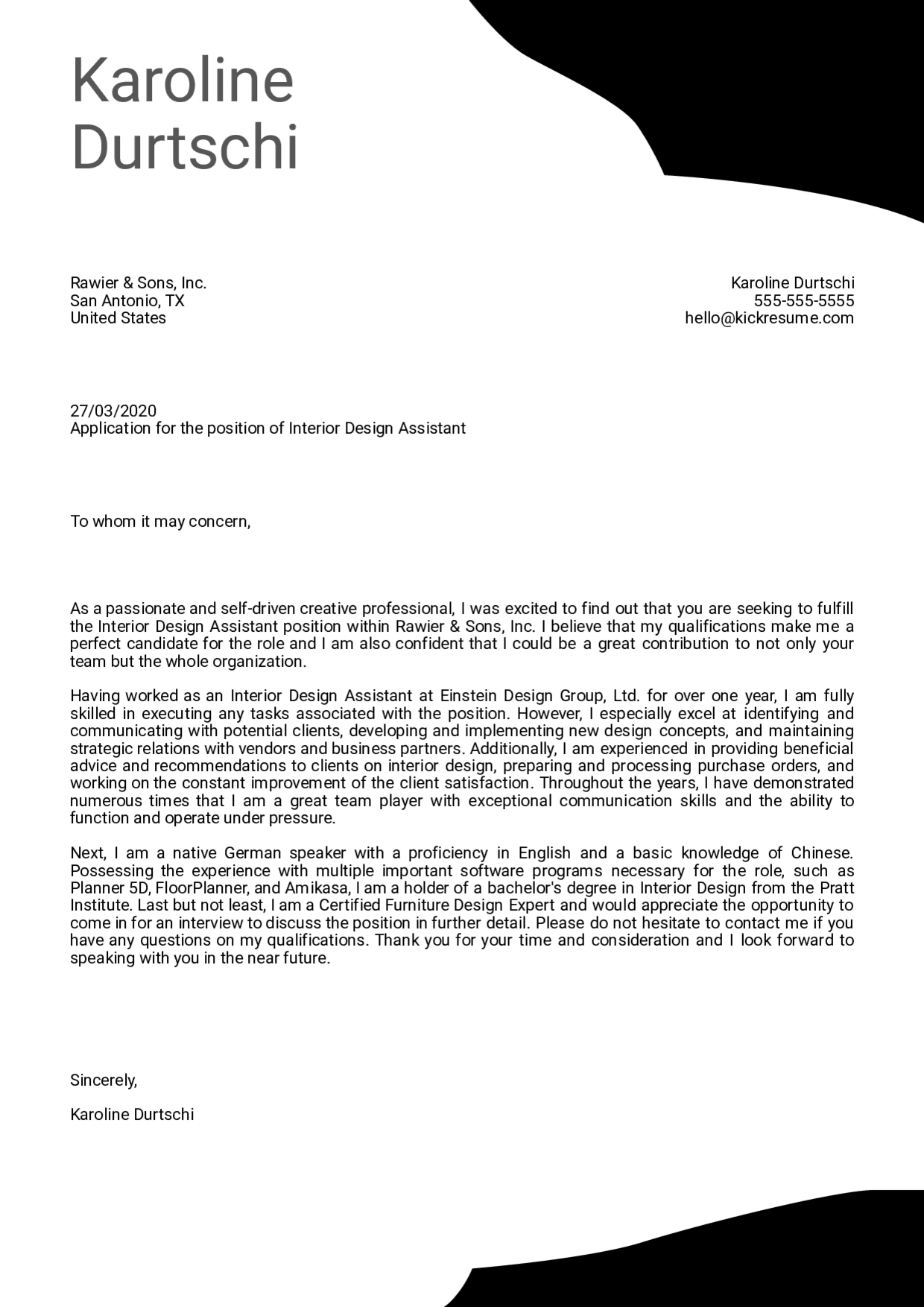 cover letter example for 16 year old