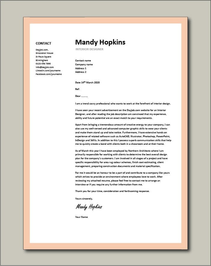 25 cover letter examples | Canva