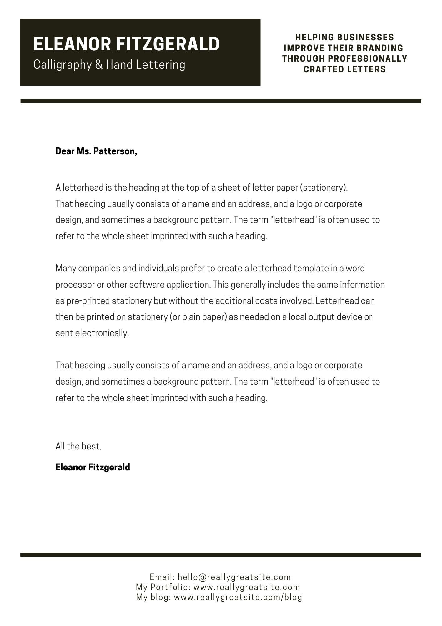 Canva Cover Letter Template