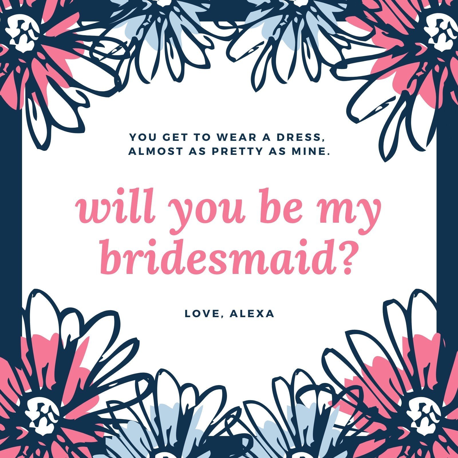 Design a Custom Will You Be My Bridesmaid Card - Canva Inside Will You Be My Bridesmaid Card Template