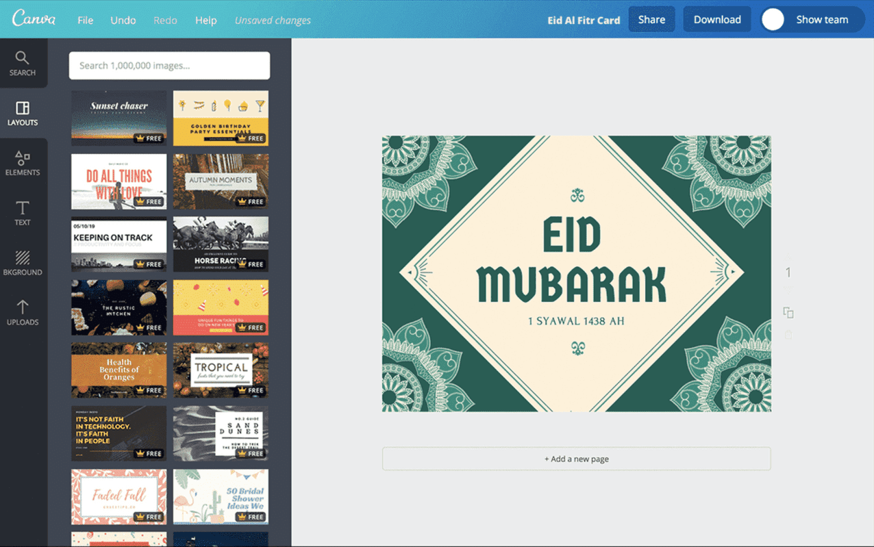Free Online Eid al-Fitr Card Maker | Canva