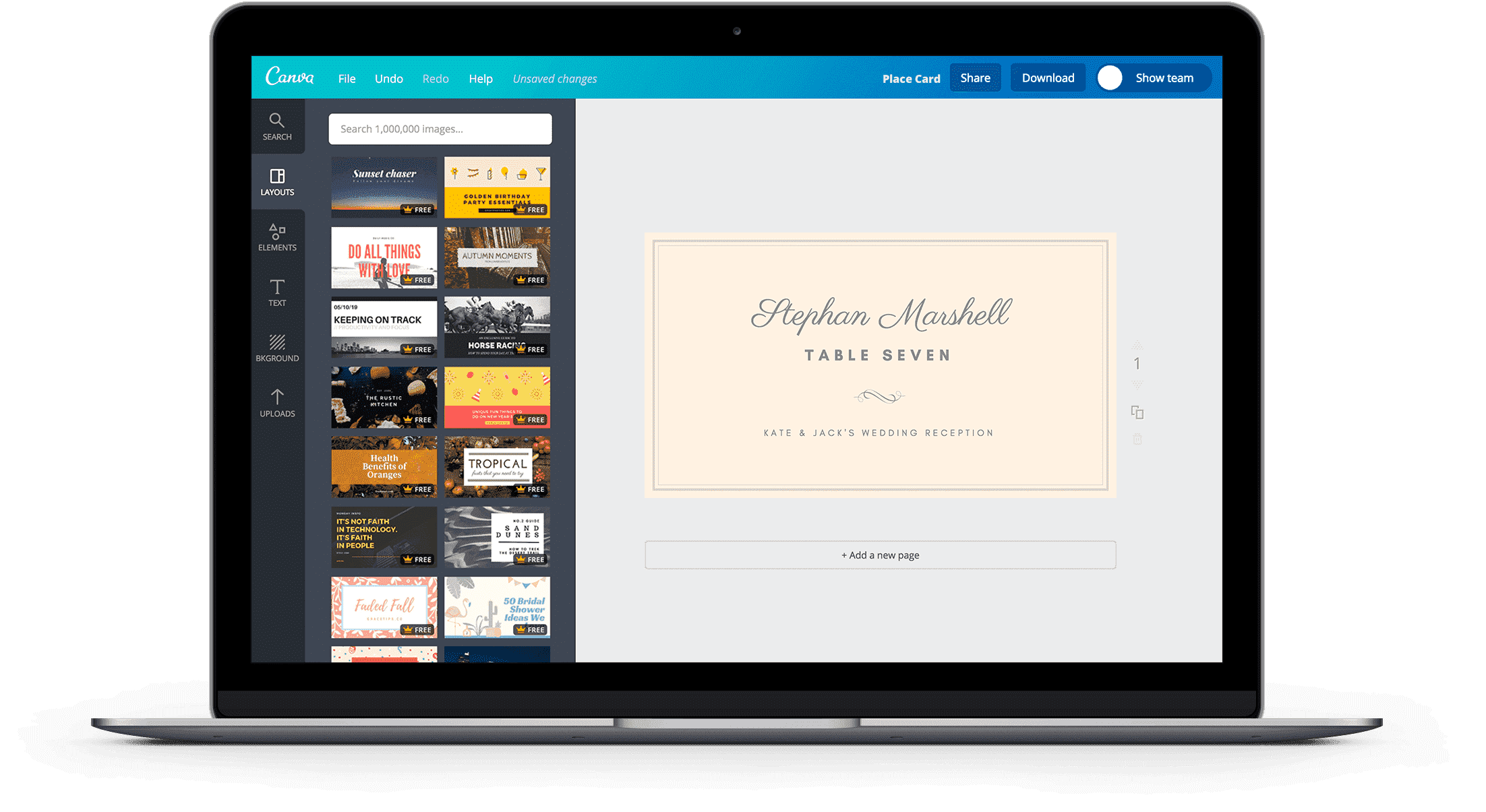 Free Online Place Cards Maker: Design a Custom Place Card in Canva Intended For Table Place Card Template Free Download