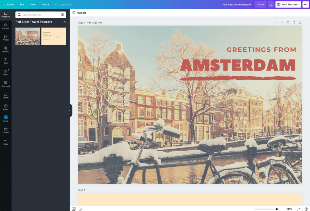Createur De Carte Postale Personnalisee En Ligne Canva