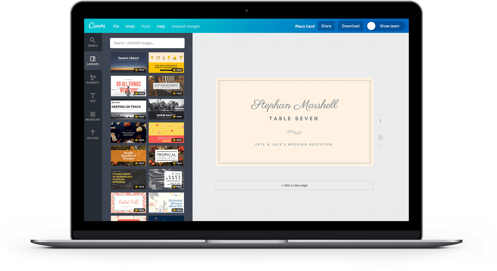 おしゃれな席札を無料で簡単作成 Canva