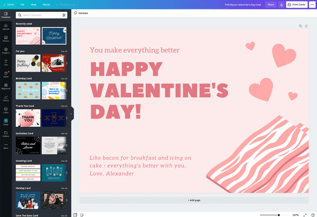 Valentine S Day Card Maker Design A Printable Valentine S Card In Canva