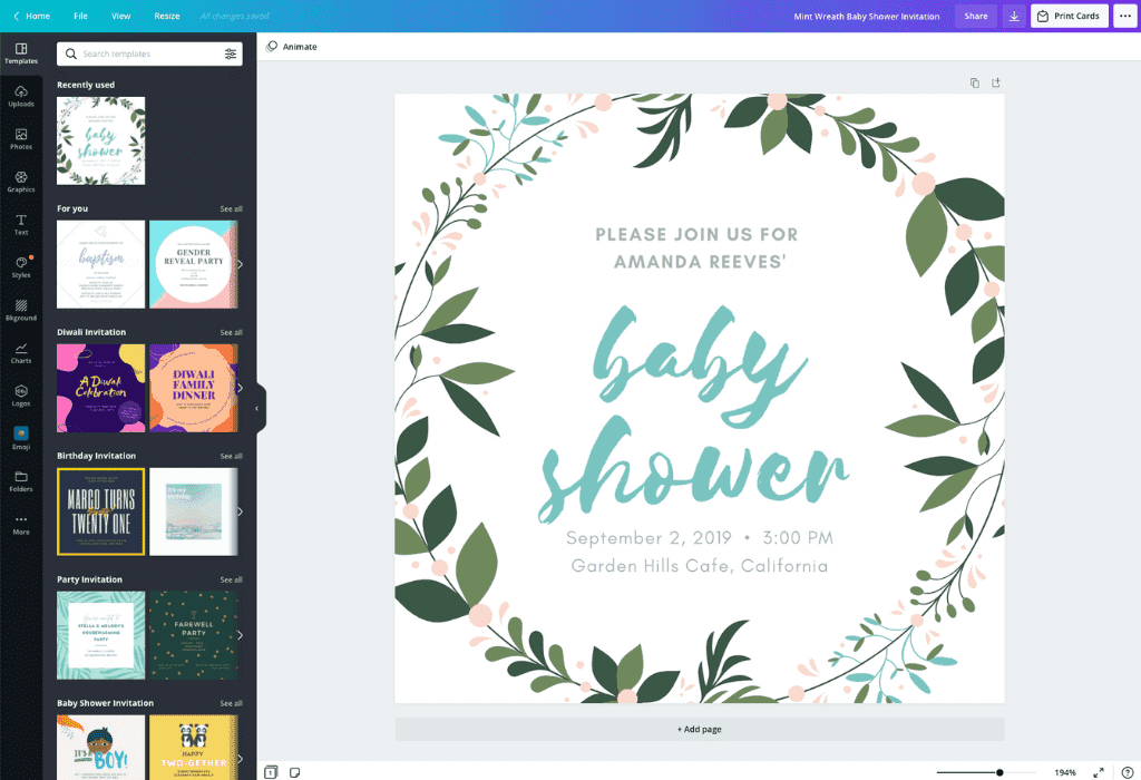Party Invite Printable Invite Baby Shower Invitation Digital Invitation 