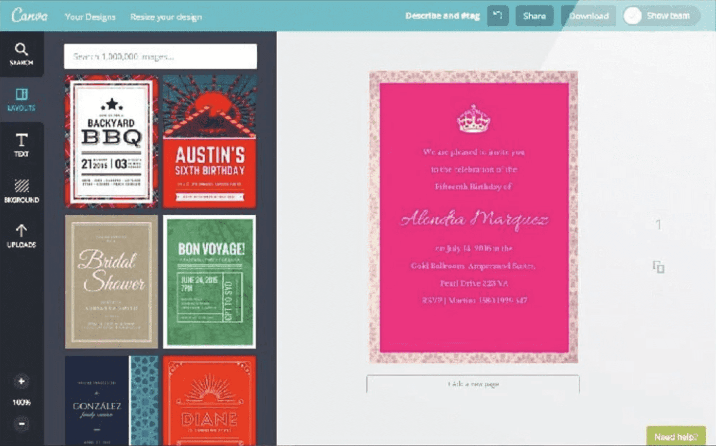 Design a Unique Quinceañera Invitation