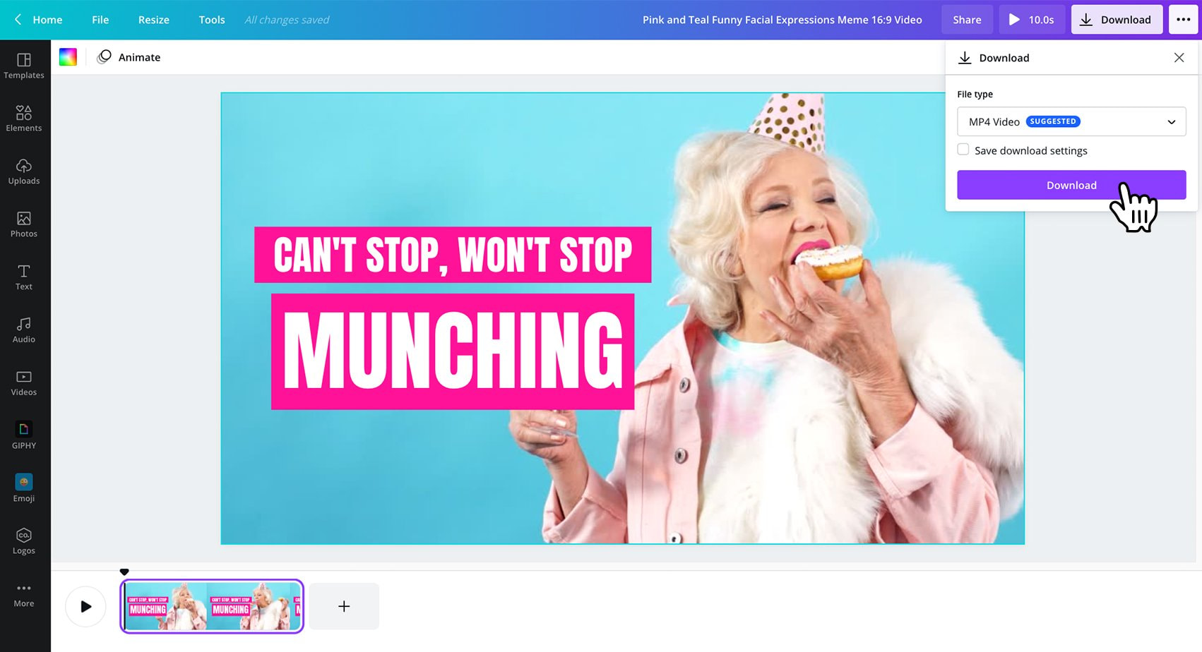 Meme動画作成 面白いミーム動画やおしゃれかわいいビデオ Gifを無料デザインテンプレートと編集加工機能で簡単制作 かっこいいビデオを自作 Canva