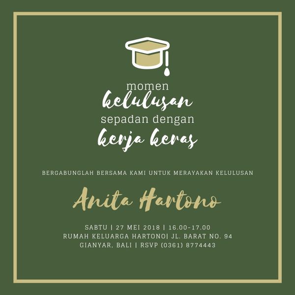 Buat Kartu Undangan Wisuda Dengan 100 Contoh Desain Canva