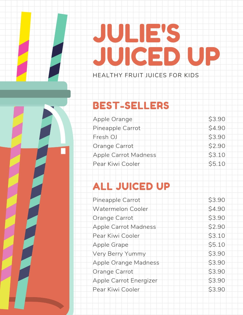 ドリンクメニューのおすすめテンプレートをまとめました 雰囲気別