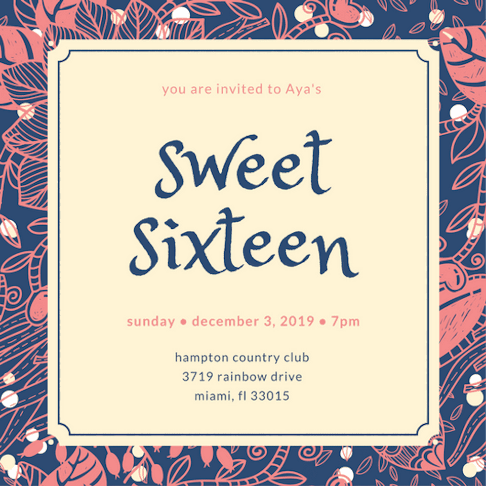 Sweet 16 Program Example Sweet Sixteen Program Samples Sweet 16 Program Template Etsy Canada