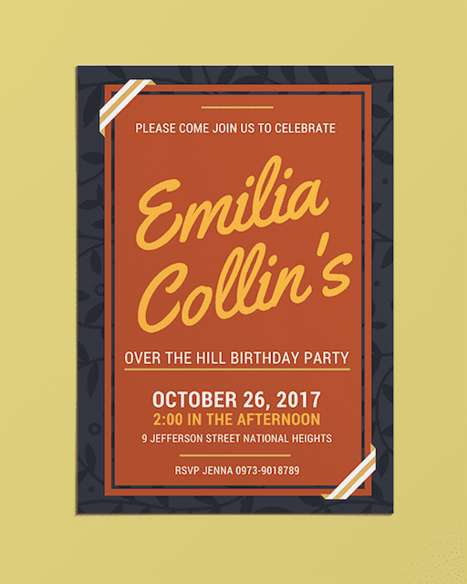35+ Over The Hill Birthday Ideas - Canva, image size:512x640